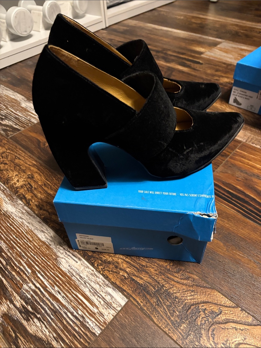 John Fluevog Black Velvet Fast Cars